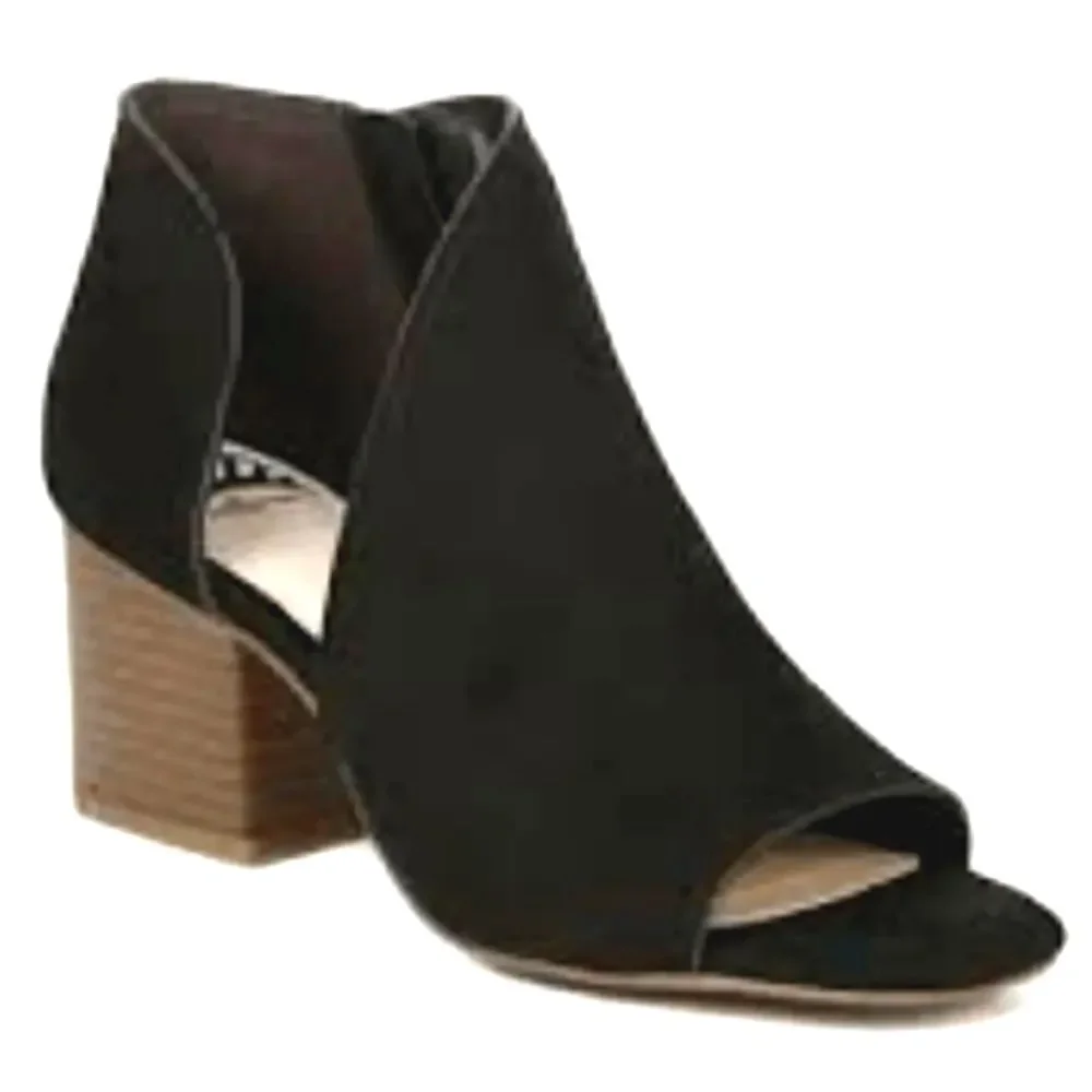 Ladies Fergalicious Volume Black Peep Toe Sandal Black Heels sz 11
